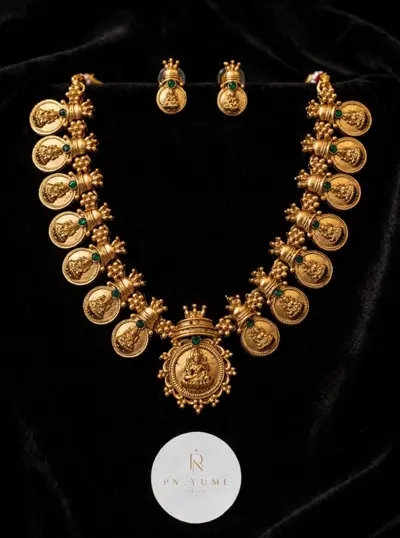Lakshmi Temple Coin Necklace Set