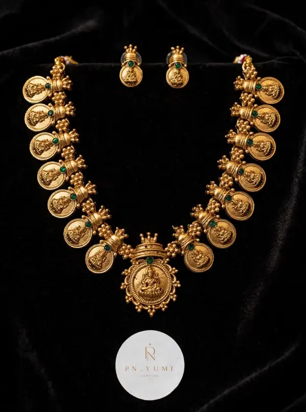 Lakshmi Temple Coin Necklace Set